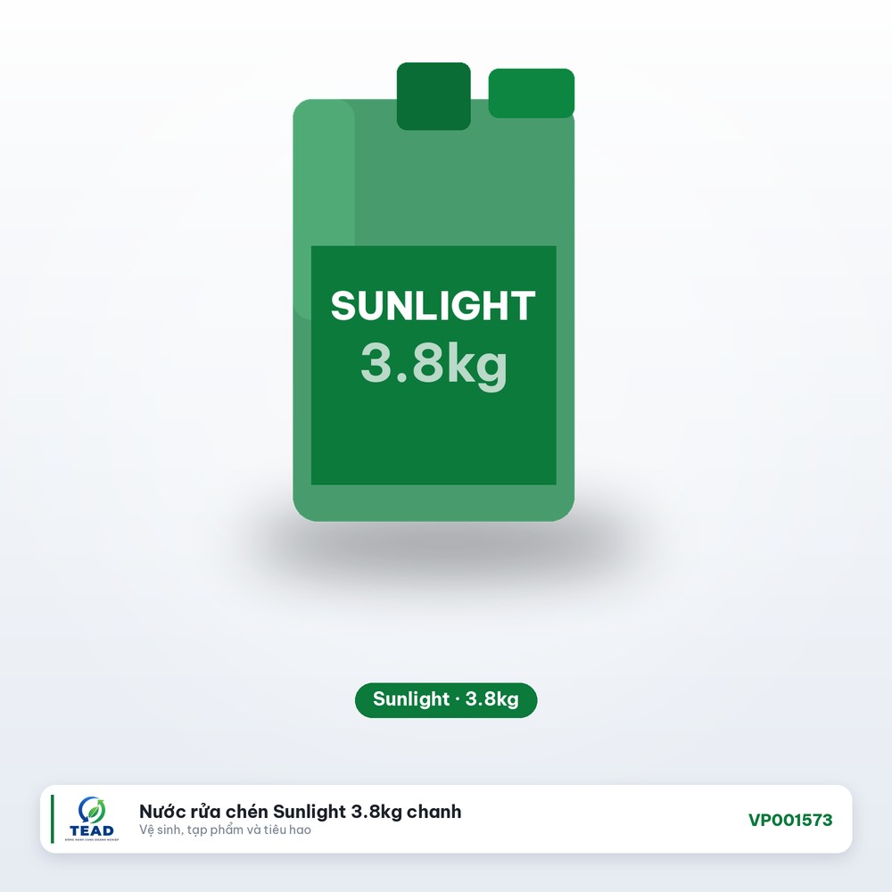 [VP001573] Nước rửa chén Sunlight 3.8kg chanh