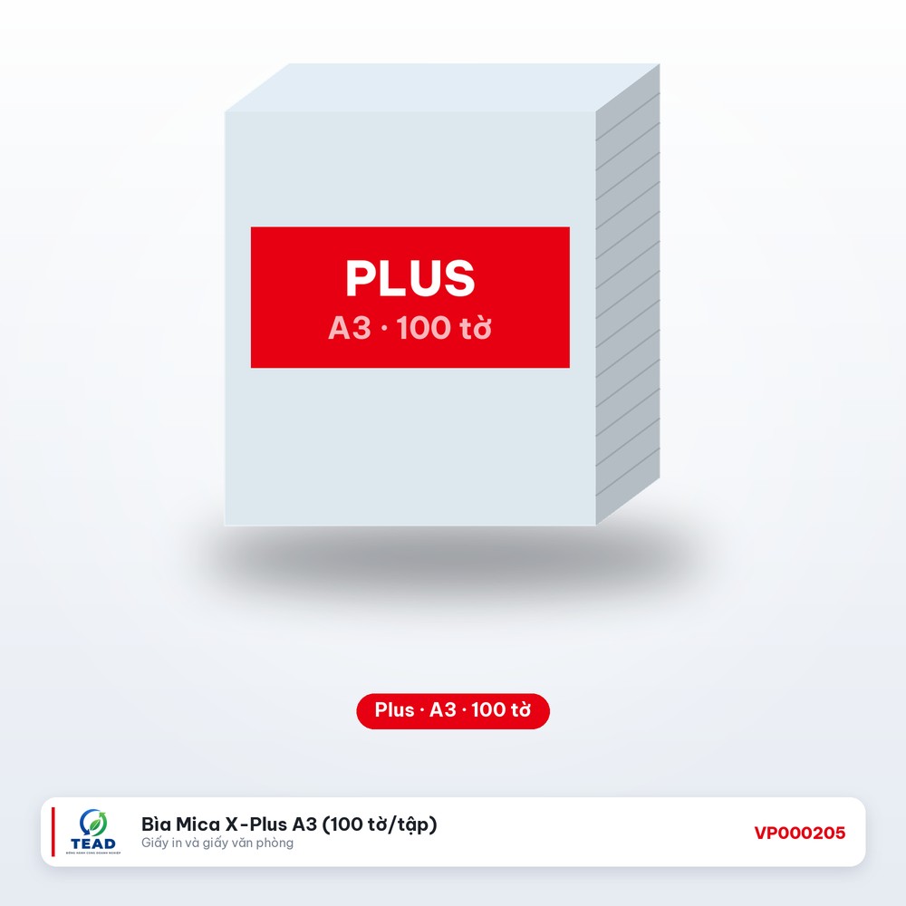 [VP000205] Bìa Mica X-Plus A3 (100 tờ/tập)