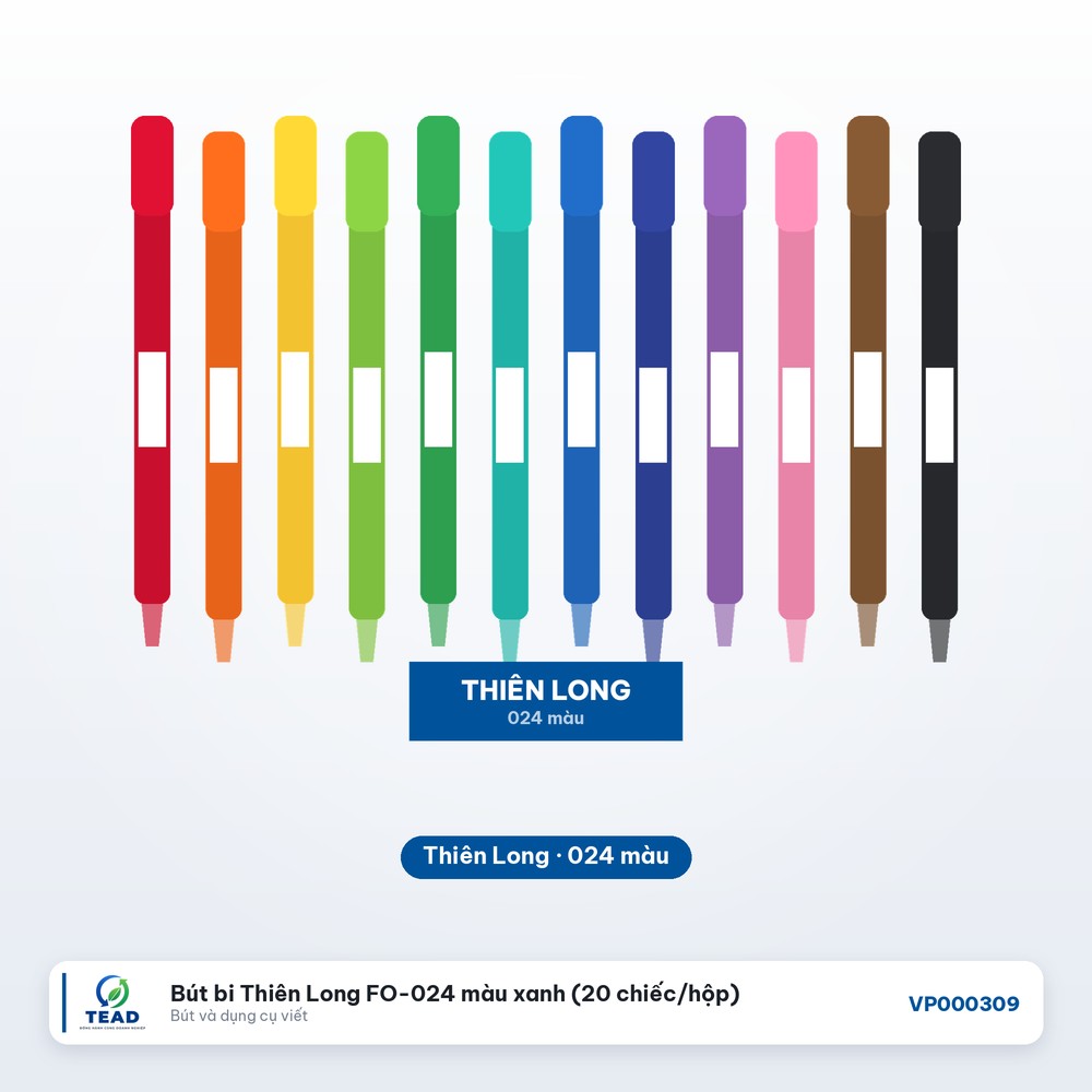 [VP000309] Bút bi Thiên Long FO-024 màu xanh (20 chiếc/hộp)