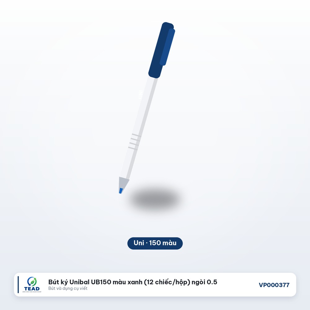 [VP000377] Bút ký Unibal UB150 màu xanh (12 chiếc/hộp) ngòi 0.5