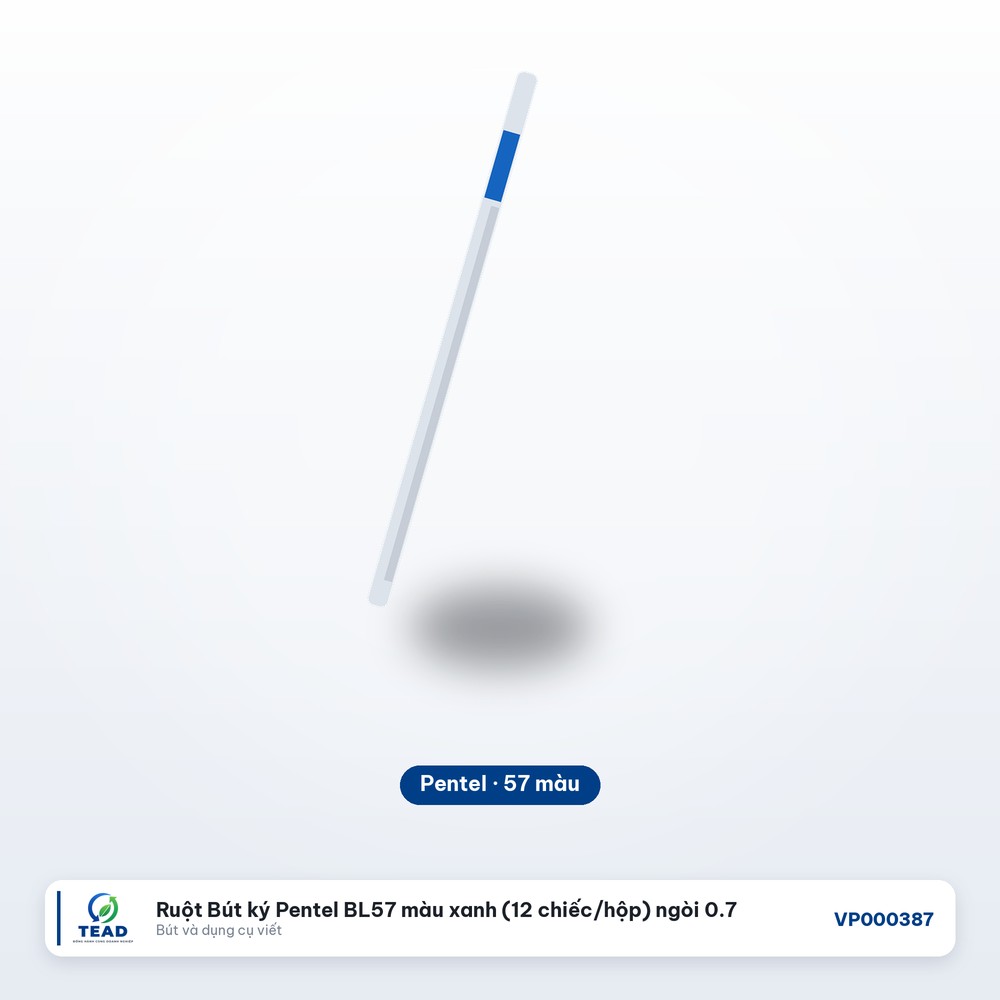 [VP000387] Ruột Bút ký Pentel BL57 màu xanh (12 chiếc/hộp) ngòi 0.7