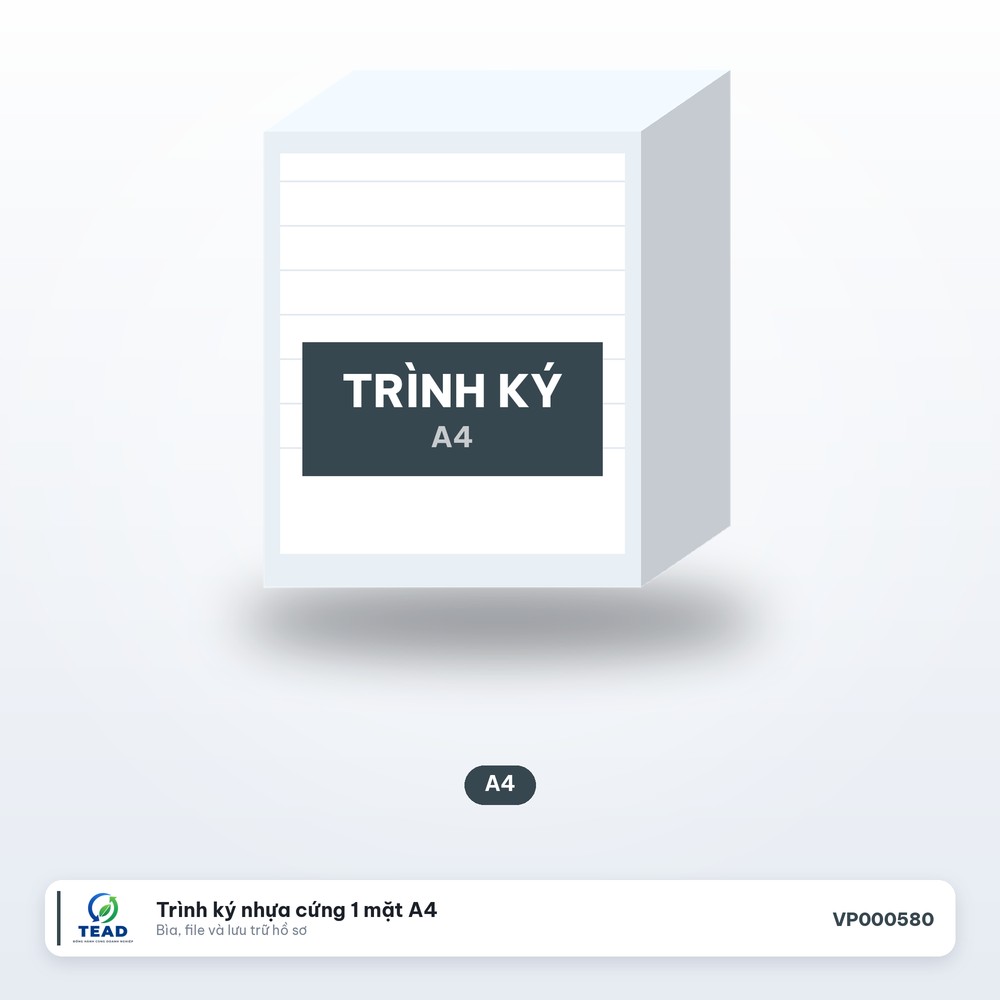 [VP000580] Trình ký nhựa cứng 1 mặt A4