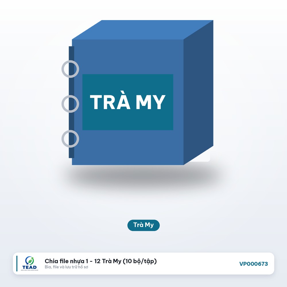 [VP000673] Chia file nhựa 1 - 12 Trà My (10 bộ/tập)