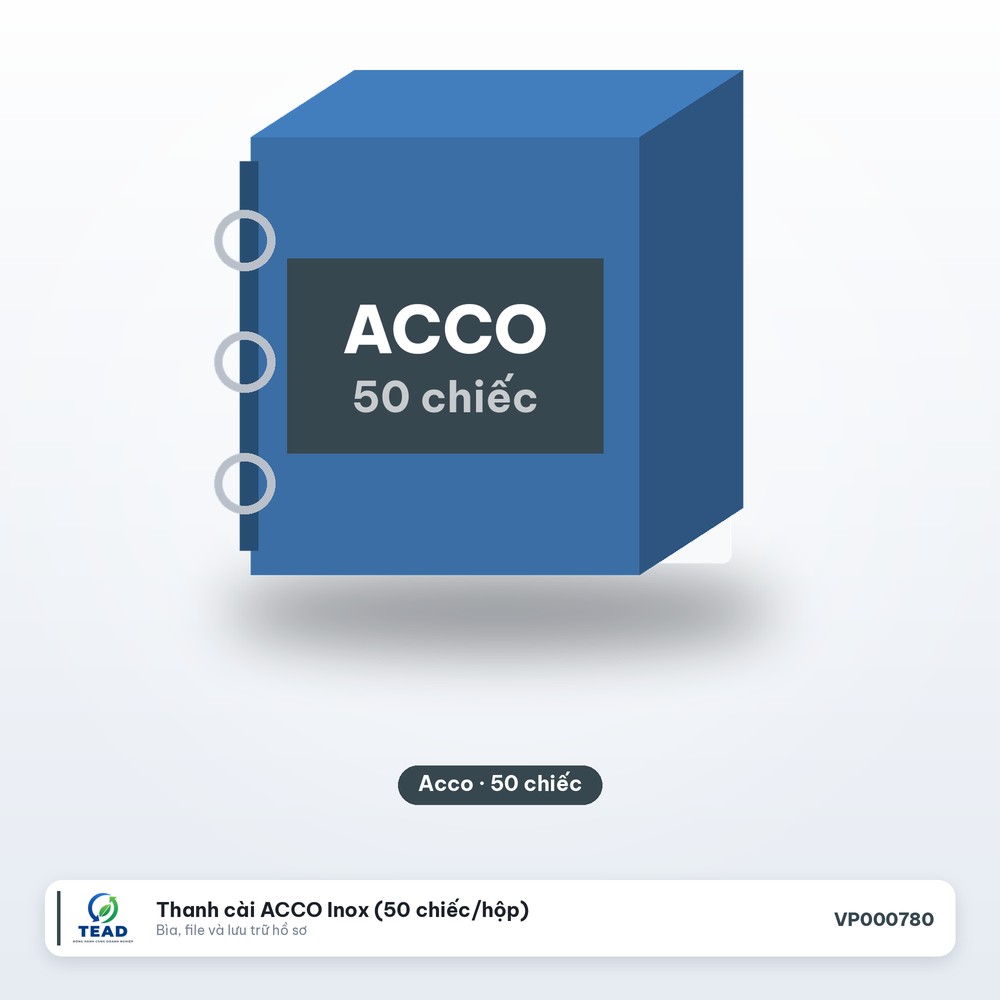 [VP000780] Thanh cài ACCO Inox (50 chiếc/hộp)