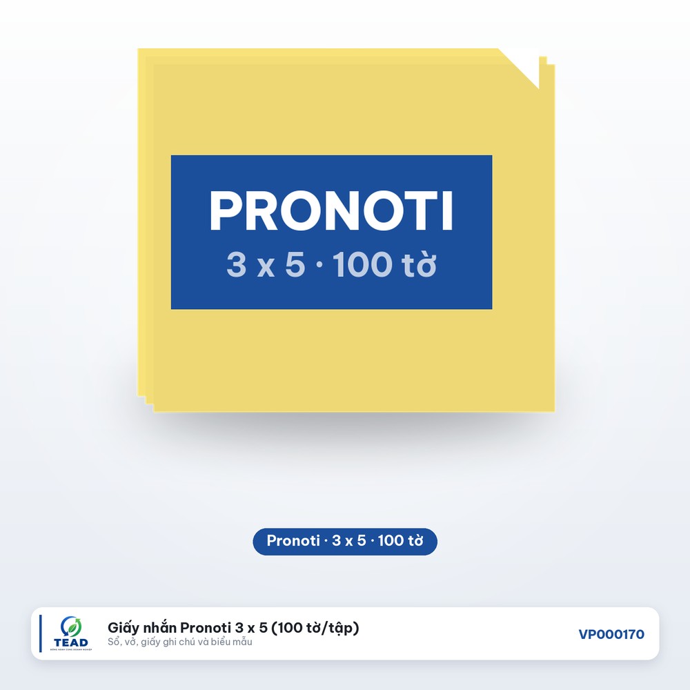 [VP000170] Giấy nhắn Pronoti 3 x 5 (100 tờ/tập)