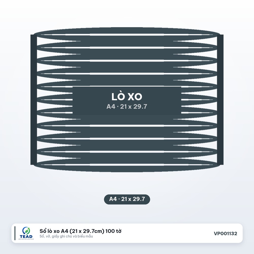 [VP001132] Sổ lò xo A4 (21 x 29.7cm) 100 tờ