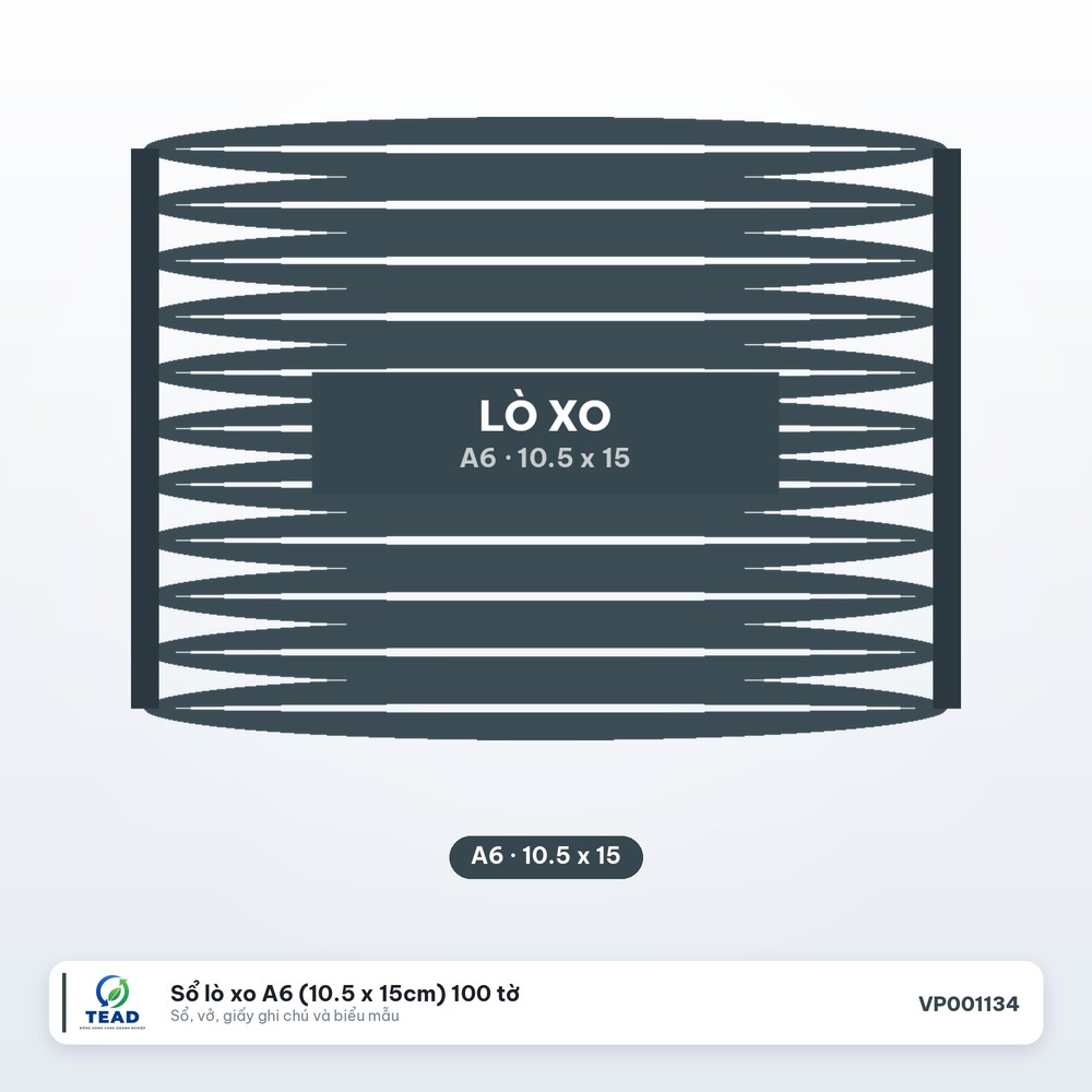[VP001134] Sổ lò xo A6 (10.5 x 15cm) 100 tờ