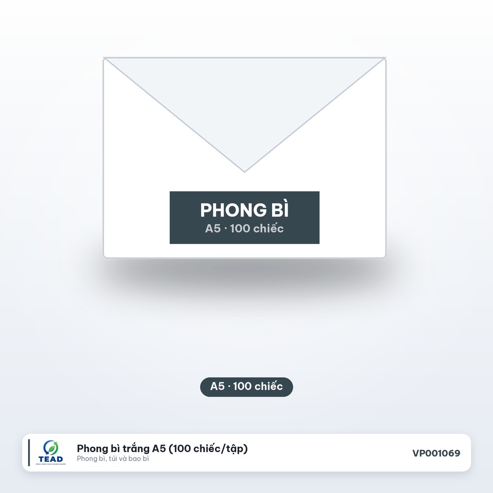 Phong bì trắng A5 (100 chiếc/tập)